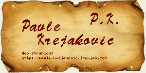 Pavle Krejaković vizit kartica